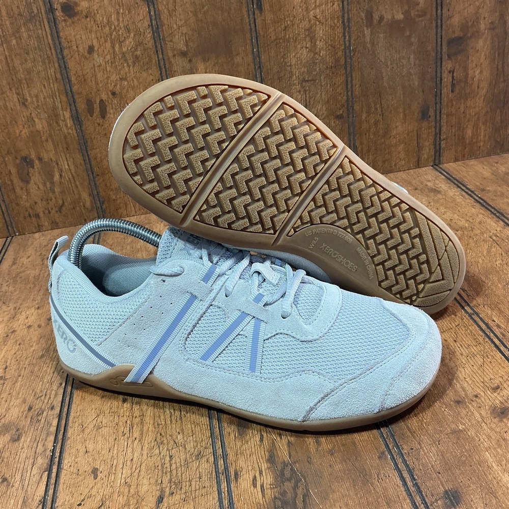 Xero Shoes Prio Suede Barefoot Sneakers Women's 9.5 Quiet Gray Low Top Athletic
